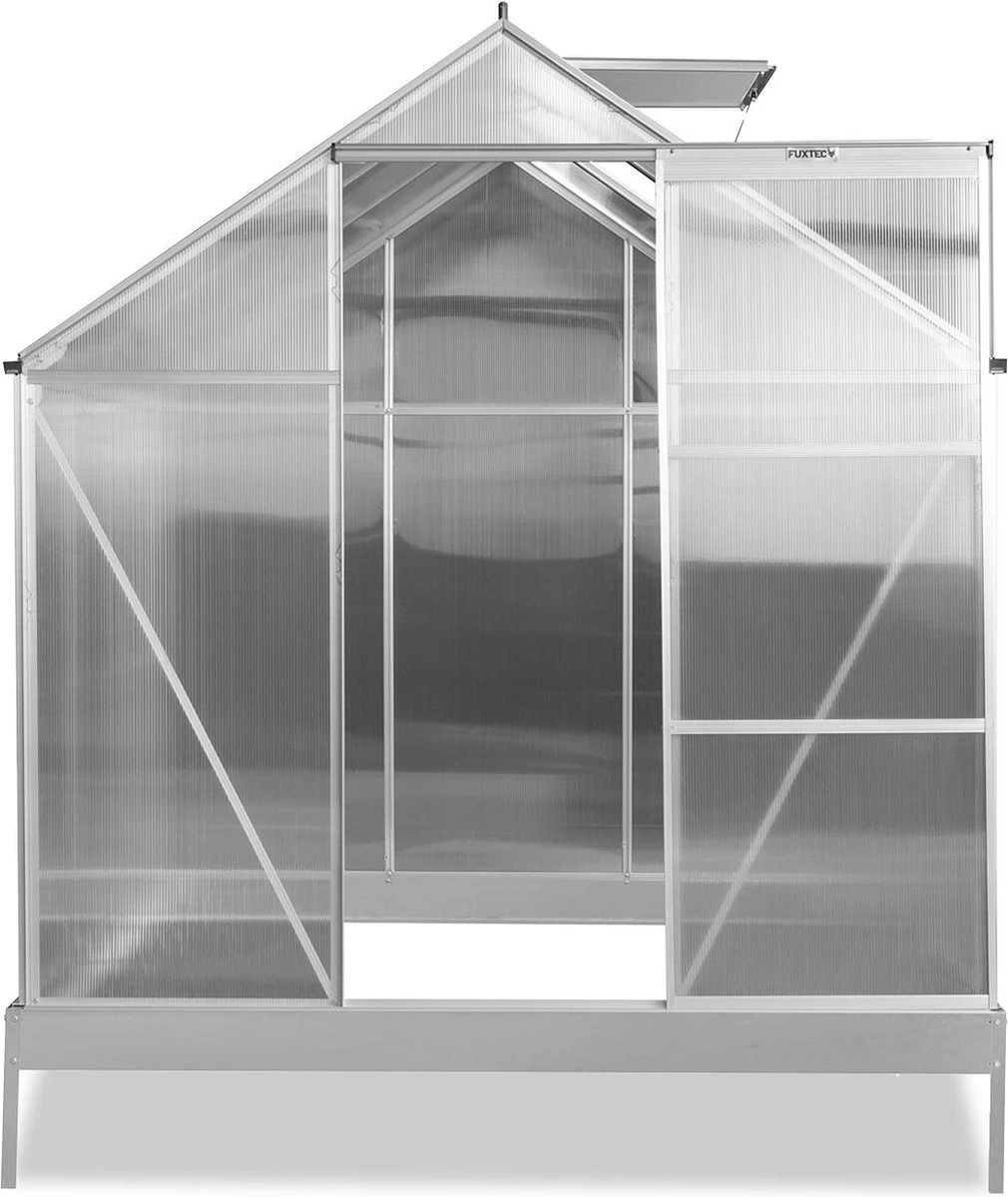 FUXTEC Tuinkas 3,6m² - Broeikas - Kweekkas - Hobbykas - Aluminium/holle Kamerplaat - FX-GWH136 8 FUXTEC Tuinkas 3,6m² - Broeikas - Kweekkas - Hobbykas - Aluminium/holle Kamerplaat - FX-GWH136 - Afbeelding 6
