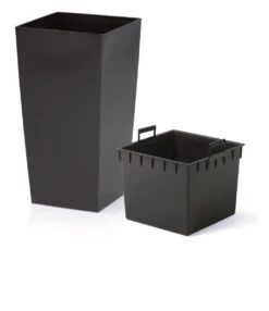 Prosperplast Kunststof Urbi Bloempot/plantenpot Met Binnenpot Antraciet 40 X 40 X 75 Cm - 37/91,5 Liter - Hoge Vierkante Bloempotten -Tuin Kweekbenodigdheden 1038x1200 7