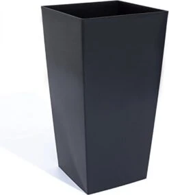 Prosperplast Kunststof Urbi Bloempot/plantenpot Met Binnenpot Antraciet 40 X 40 X 75 Cm - 37/91,5 Liter - Hoge Vierkante Bloempotten -Tuin Kweekbenodigdheden 1043x1200