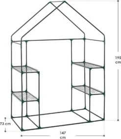 Broeikas / Tuinkas - 147 X 195 X 73 Cm - PVC Folie -Tuin Kweekbenodigdheden 1048x1200 2