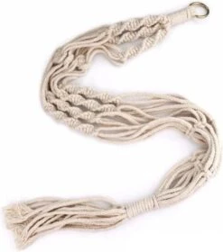 Merkloos Plantenhanger Macramé - Luxe Gevlochten Touw Katoen - 1 Stuk - Plantenpot Ophangen - Planthanger -Tuin Kweekbenodigdheden 1057x1200