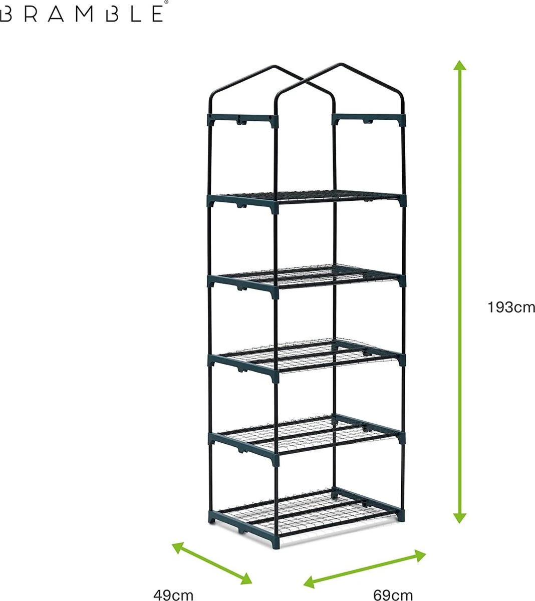 Bramble - Tuinkassen - 5 Lagen - Miniserre - Draadplanken - Gemakkelijk Te Monteren - 69 X 49 X 193 Cm 11 Bramble - Tuinkassen - 5 Lagen - Miniserre - Draadplanken - Gemakkelijk Te Monteren - 69 X 49 X 193 Cm - Afbeelding 9