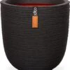 Capi Europe - Bloempot Bol Rib NL - 35x34 - Zwart - Voor Binnen En Buiten - KBLR932 1 Capi Europe - Bloempot Bol Rib NL - 35x34 - Zwart - Voor Binnen En Buiten - KBLR932 -Tuin Kweekbenodigdheden 1094x1200