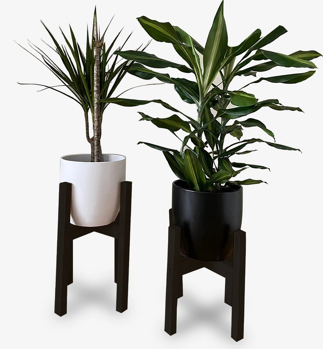 Plantenstandaard Binnen - Set Van 2 - Diameter Tot 24 Cm - Plantenkruk - Bloempotten Voor Binnen - Plantentafeltje Voor Binnen - Bloempot Standaard - Plantenstandaard - Hout - Mat Zwart/Donkergrijs 3 Plantenstandaard Binnen - Set Van 2 - Diameter Tot 24 Cm - Plantenkruk - Bloempotten Voor Binnen - Plantentafeltje Voor Binnen - Bloempot Standaard - Plantenstandaard - Hout - Mat Zwart/Donkergrijs