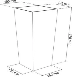 Prosperplast Kunststof Urbi Bloempot/plantenpot Met Binnenpot Antraciet 19 X 19 X 37 Cm - 5/11,4 Liter - Hoge Vierkante Bloempotten -Tuin Kweekbenodigdheden 1112x1200 1