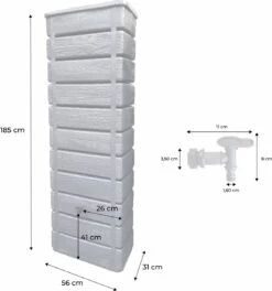 Regenton Muurtank, Grandval 300L, Antraciet Kunststof, Imitatiehout, Met Gootaansluitset Inbegrepen 10 Regenton Muurtank, Grandval 300L, Antraciet Kunststof, Imitatiehout, Met Gootaansluitset Inbegrepen -Tuin Kweekbenodigdheden 1122x1200 1