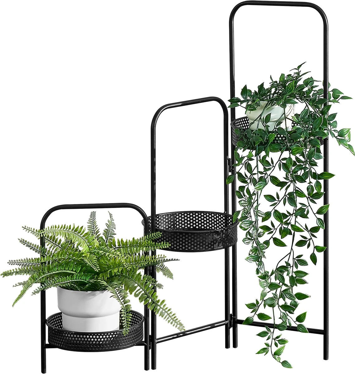 Plantenstandaard Vrasene Metaal 75x68x20 Cm Zwart 3 Plantenstandaard Vrasene Metaal 75x68x20 Cm Zwart