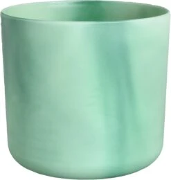 Elho The Ocean Collection Round 22cm - Bloempot Voor Binnen - 100% Gerecycled Materiaal - Gemaakt Met Zeeafval - Ø 22.3 X H 20.4 Cm - Pacifisch Groen