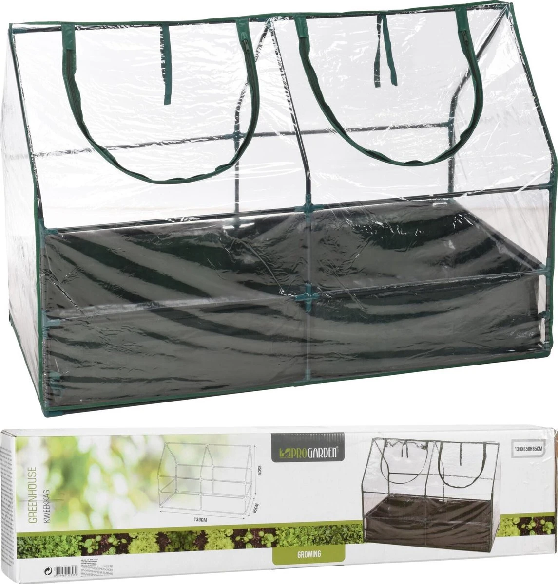 Pro Garden Kweekkas Met Bodem 130x65x85cm - Broeikas 4 Pro Garden Kweekkas Met Bodem 130x65x85cm - Broeikas - Afbeelding 2