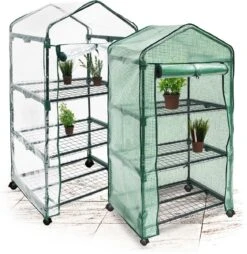 Relaxdays Kas Met Wielen - Tuinkas 3 Etages - Broeikas Kweekkas Tuin / Balkon 130 Cm Hoog - PE -Tuin Kweekbenodigdheden 1169x1200 7