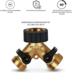 Y Stuk Kraan - Kraan Splitter - Waterverdeler - Buitenkraan - Waterverdeler 2 Weg – Messing - Afzonderlijk Af Te Sluiten -Tuin Kweekbenodigdheden 1177x1200