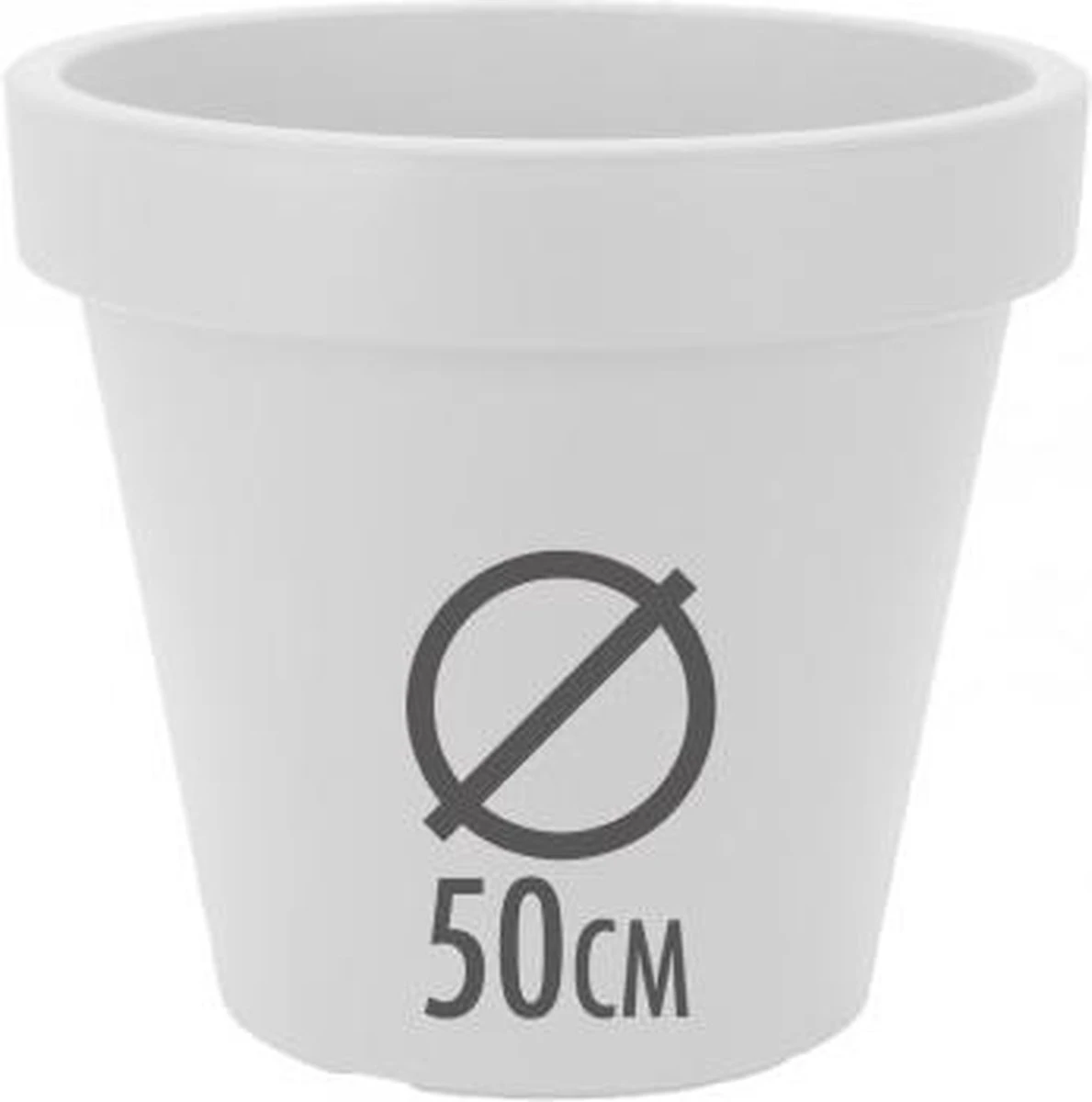 Kunststof Bloempot Wit Ø50 Cm - Hoogte 42 Cm 6 Kunststof Bloempot Wit Ø50 Cm - Hoogte 42 Cm - Afbeelding 4