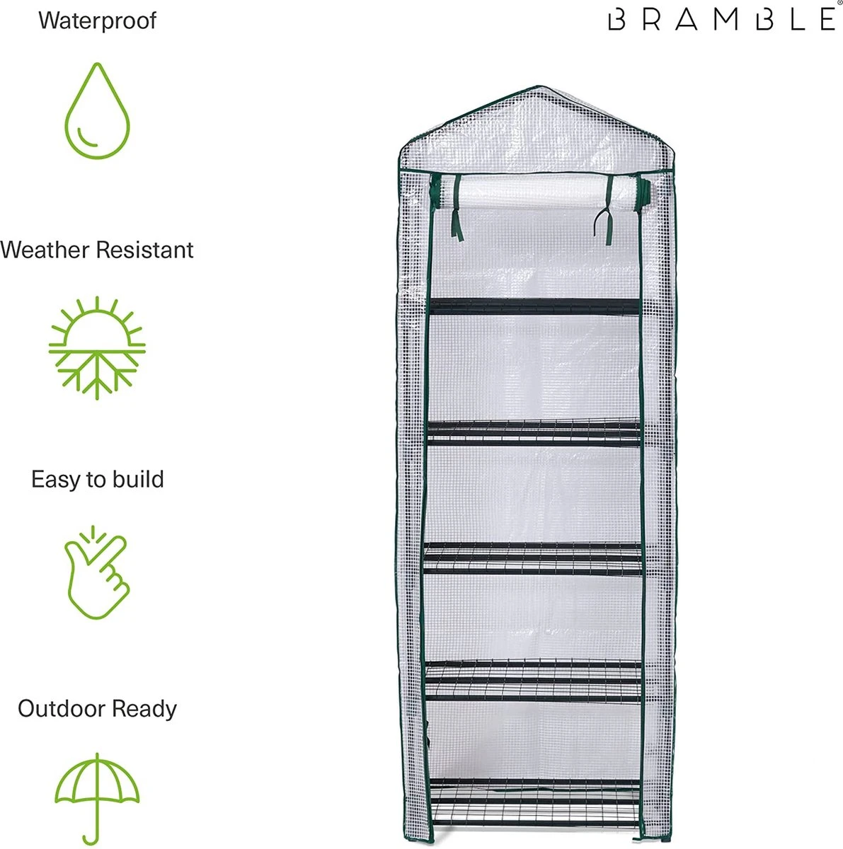 Bramble - Tuinkassen - 5 Lagen - Miniserre - Draadplanken - Gemakkelijk Te Monteren - 69 X 49 X 193 Cm 4 Bramble - Tuinkassen - 5 Lagen - Miniserre - Draadplanken - Gemakkelijk Te Monteren - 69 X 49 X 193 Cm - Afbeelding 2