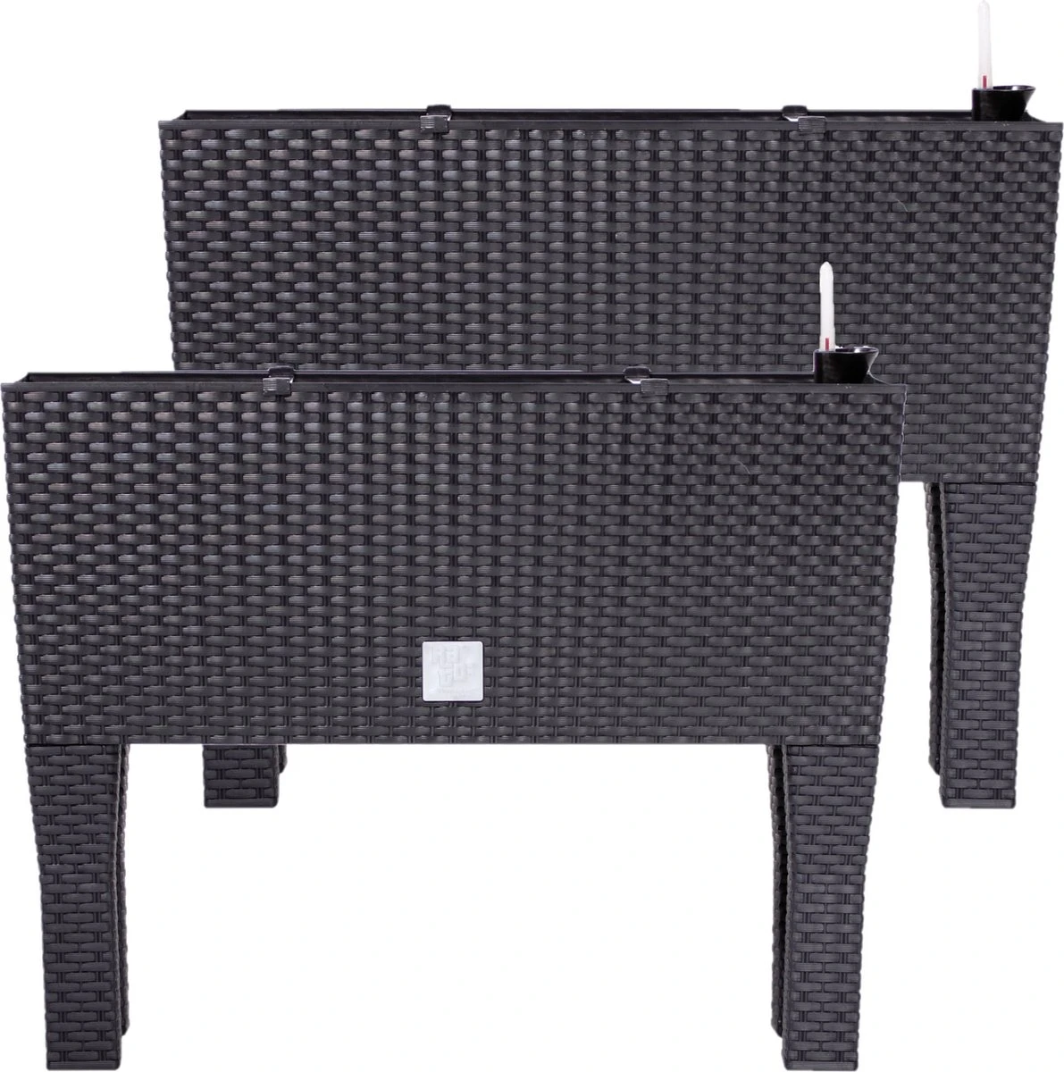 Prosperplast Kunststof Rato Plantenbak Op Poten Met Irrigatiesysteem Antraciet 80 X 33 X 62 Cm - 72 Liter - Balkonbakken/bloembakken 5 Prosperplast Kunststof Rato Plantenbak Op Poten Met Irrigatiesysteem Antraciet 80 X 33 X 62 Cm - 72 Liter - Balkonbakken/bloembakken - Afbeelding 3