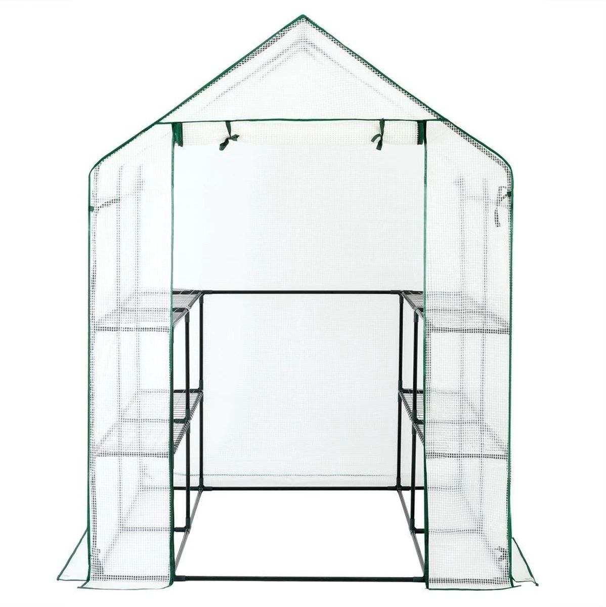 Gardebruk Kweekkas 2m² - 8 Legplanken & 4 Ramen - 195x143x143 Cm 4 Gardebruk Kweekkas 2m² - 8 Legplanken & 4 Ramen - 195x143x143 Cm - Afbeelding 2