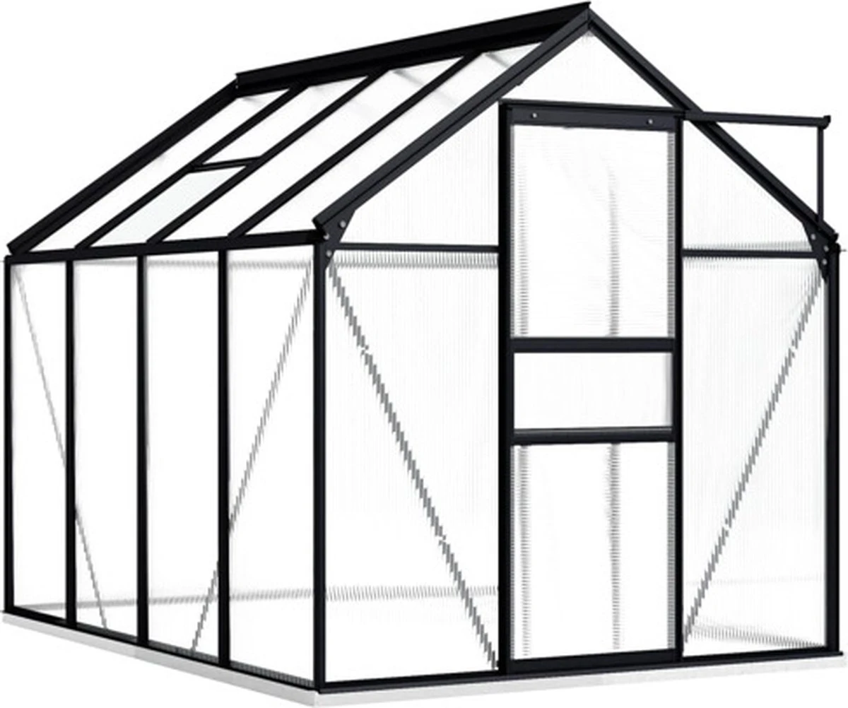VidaXL Broeikas Met Basisframe 4,75 M² Aluminium Antracietkleurig 3 VidaXL Broeikas Met Basisframe 4,75 M² Aluminium Antracietkleurig