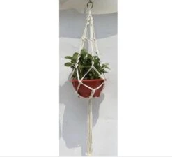Merkloos Plantenhanger Macramé - Luxe Gevlochten Touw Katoen - 1 Stuk - Plantenpot Ophangen - Planthanger -Tuin Kweekbenodigdheden 1200x1095 2
