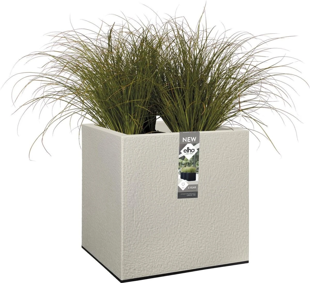 Elho Vivo Structure Finish Vierkant 40 - Plantenbak Voor Binnen & Buiten - Ø 39 X H 41 - Grijs/Warm Grijs 10 Elho Vivo Structure Finish Vierkant 40 - Plantenbak Voor Binnen & Buiten - Ø 39 X H 41 - Grijs/Warm Grijs - Afbeelding 8