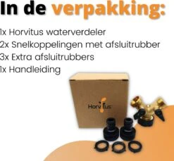 Horvitus Waterverdeler 2 Weg - Y Stuk Kraan Splitter - Voor Europese Kranen - Messing -Tuin Kweekbenodigdheden 1200x1111