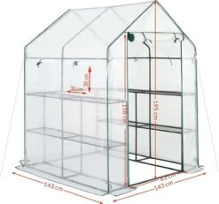 Gardebruk Kweekkas 2m² - 8 Legplanken & 4 Ramen - 195x143x143 Cm 33 Gardebruk Kweekkas 2m² - 8 Legplanken & 4 Ramen - 195x143x143 Cm -Tuin Kweekbenodigdheden 1200x1123 5