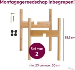 Gadgy Bamboe Plantenstandaard 2 St - Plantentafel - Plantentafeltje Voor Binnen - Plantenrek - Uitschuifbaar - Hout - Ø 20 Tot 30 Cm 21 Gadgy Bamboe Plantenstandaard 2 St - Plantentafel - Plantentafeltje Voor Binnen - Plantenrek - Uitschuifbaar - Hout - Ø 20 Tot 30 Cm -Tuin Kweekbenodigdheden 1200x1124