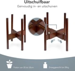 LifeGoods Planten Standaard - Uitschuifbare Bloempothouder - 20 Tot 30 Cm - Donker Bamboe 12 LifeGoods Planten Standaard - Uitschuifbare Bloempothouder - 20 Tot 30 Cm - Donker Bamboe -Tuin Kweekbenodigdheden 1200x1130 2