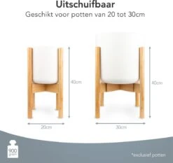 LifeGoods Planten Standaard - Uitschuifbare Bloempothouder - 20 Tot 30 Cm - Licht Bamboe -Tuin Kweekbenodigdheden 1200x1130 4