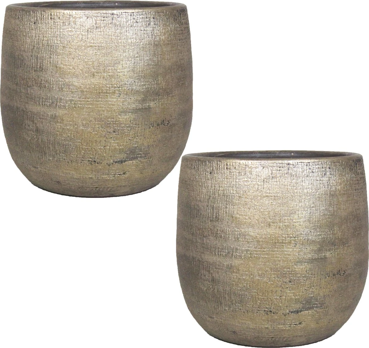 Luxe Plantenpot/bloempot Goud Mira Van Keramiek 29 Cm - Keramische Plantenpotten/plantenbakken 4 Luxe Plantenpot/bloempot Goud Mira Van Keramiek 29 Cm - Keramische Plantenpotten/plantenbakken - Afbeelding 2