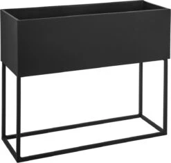 Atmosphera Staande Plantenbak Metaal Zwart 2-delig -Tuin Kweekbenodigdheden 1200x1140 1