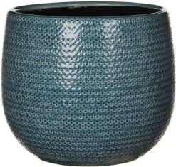 Mica Decorations Gabriel Bloempot - H20 X Ø25 Cm - Keramiek - Blauw -Tuin Kweekbenodigdheden 1200x1143 3