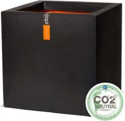 Capi Europe - Bloempot Vierkant Smooth NL - 50x50x50 - Zwart - Voor Binnen En Buiten - KBL904 -Tuin Kweekbenodigdheden 1200x1159 2