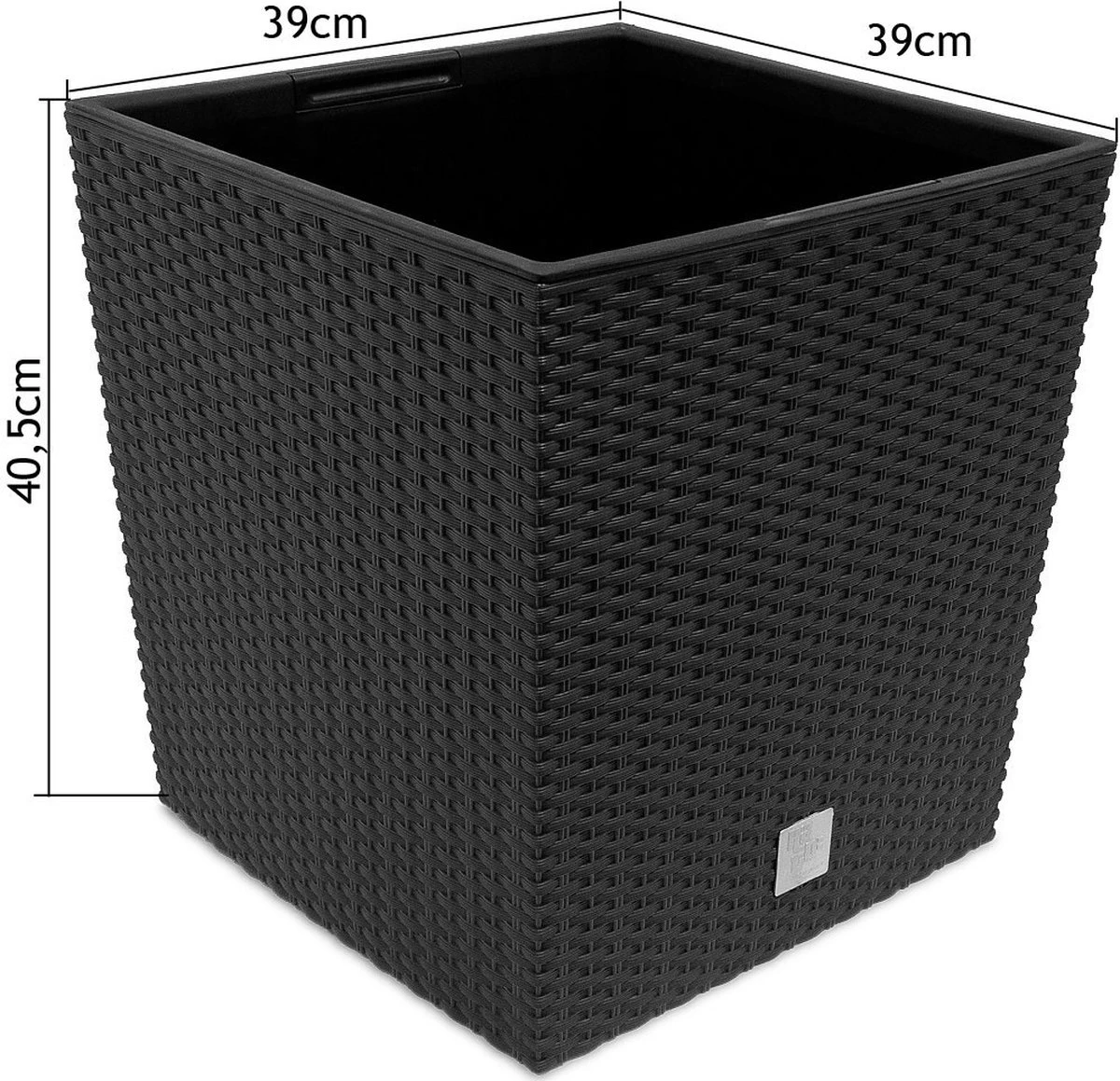 Prosperplast Kunststof Rato Rotan Bloempot/plantenpot Met Binnenpot Antraciet 40 Cm - Bloempotten Voor Binnen En Buiten 4 Prosperplast Kunststof Rato Rotan Bloempot/plantenpot Met Binnenpot Antraciet 40 Cm - Bloempotten Voor Binnen En Buiten - Afbeelding 2