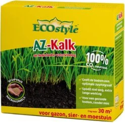 ECOstyle AZ Kalk Micro Korrel – Voor Gazon, Sier- En Moestuin - Corrigeert Zuurgraad Direct En Langdurig - Werkt Tegen Mos - CO2-Neutraal – 70 M² - 5 KG -Tuin Kweekbenodigdheden 1200x1181 2