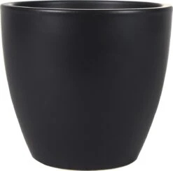 Plantenpot/bloempot In Een Strakke Scandinavische Look Zwart Dia 20 Cm En Hoogte 19 Cm Glanzend