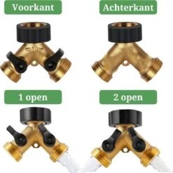 Y Stuk Kraan - Kraan Splitter - Waterverdeler - Buitenkraan - Waterverdeler 2 Weg – Messing - Afzonderlijk Af Te Sluiten -Tuin Kweekbenodigdheden 1200x1193 1
