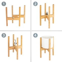 LifeGoods Planten Standaard - Uitschuifbare Bloempothouder - 20 Tot 30 Cm - Licht Bamboe -Tuin Kweekbenodigdheden 1200x1200 1050