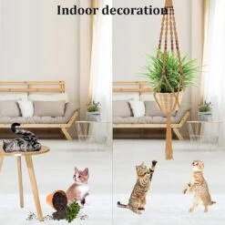 5 Stuks Luxe Jute Plantenhangers - Boho Handgeweven Katoen Hangpot Voor Binnen/Buiten - Hangende Bloempot Met Kralen - Macramé Touw/Koord Hangplant Houder - Bohemian Wandhanger Decoratie - Plant Hanger - Verticale Tuin Bloempothouder Planthanger -Tuin Kweekbenodigdheden 1200x1200 1088