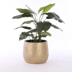 Mica Decorations Clemente Bloempot - H31 X Ø38 Cm - Terracotta - Goud -Tuin Kweekbenodigdheden 1200x1200 1098