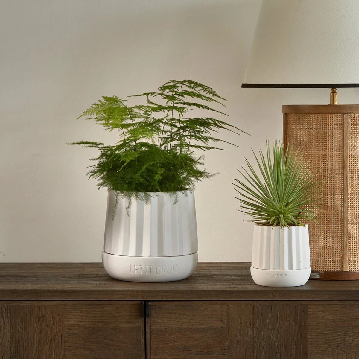 Riviera Maison Plantenbak Rond, Bloempot Met Ribbel - RM Let It Grow Planter - Wit - Porselein - Maat S 4 Riviera Maison Plantenbak Rond, Bloempot Met Ribbel - RM Let It Grow Planter - Wit - Porselein - Maat S - Afbeelding 2