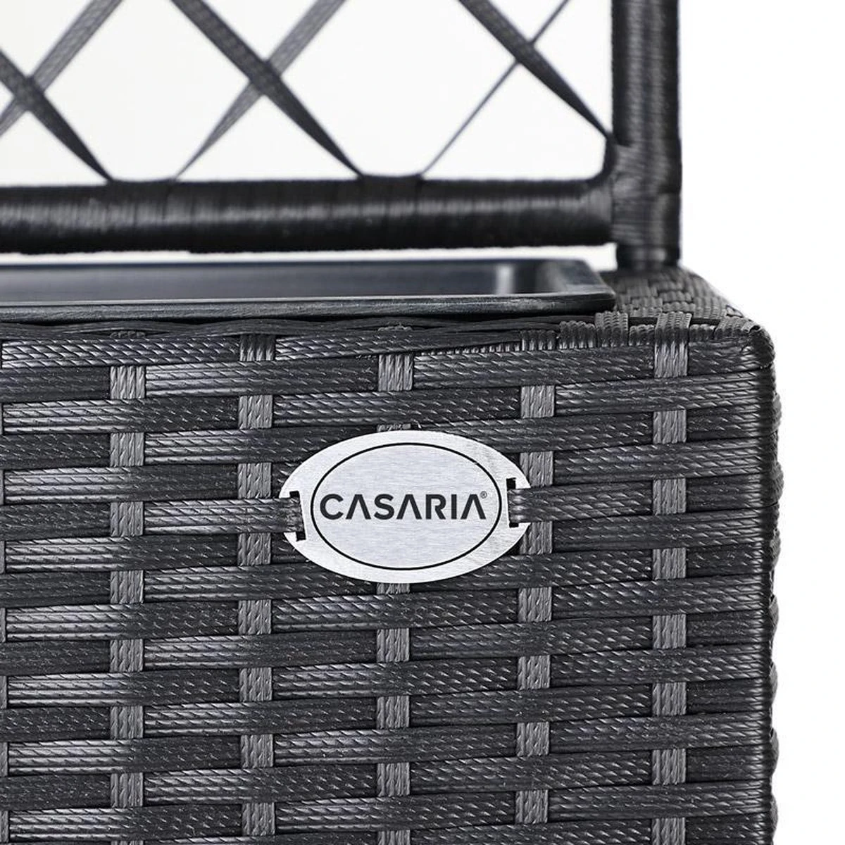 Casaria Polyrattan Plantenbak - Met Klimoprek - 3 Bakken Zwart 12 Casaria Polyrattan Plantenbak - Met Klimoprek - 3 Bakken Zwart - Afbeelding 10
