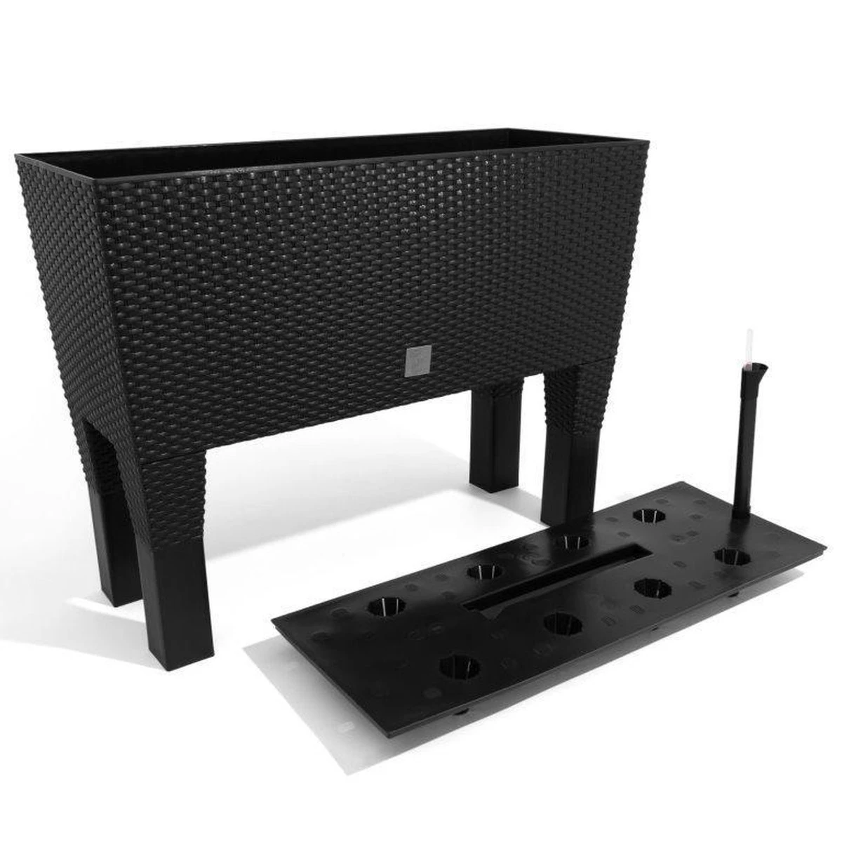 Prosperplast Kunststof Rato Plantenbak Op Poten Met Irrigatiesysteem Antraciet 80 X 33 X 62 Cm - 72 Liter - Balkonbakken/bloembakken 9 Prosperplast Kunststof Rato Plantenbak Op Poten Met Irrigatiesysteem Antraciet 80 X 33 X 62 Cm - 72 Liter - Balkonbakken/bloembakken - Afbeelding 7