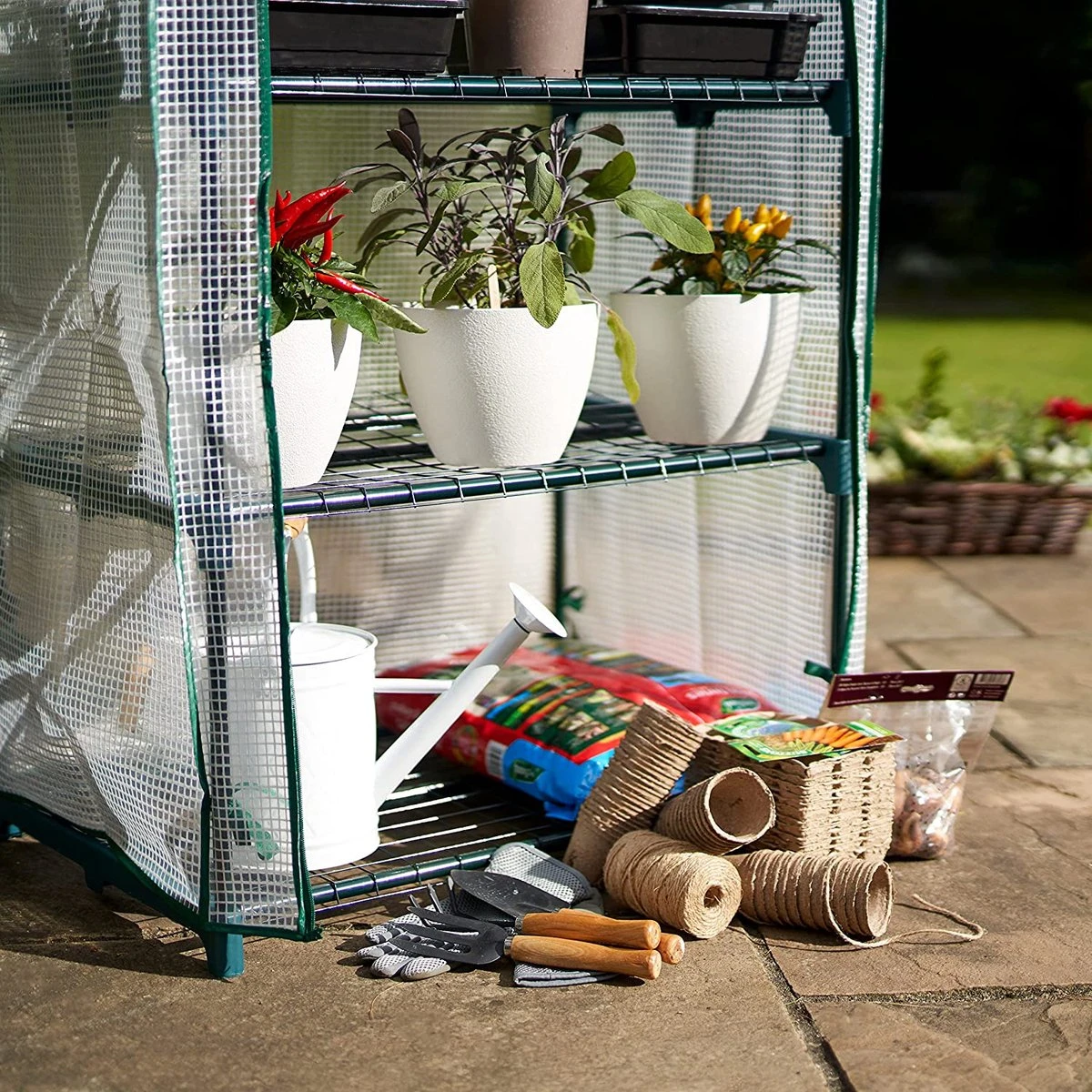 Bramble - Tuinkassen - 5 Lagen - Miniserre - Draadplanken - Gemakkelijk Te Monteren - 69 X 49 X 193 Cm 5 Bramble - Tuinkassen - 5 Lagen - Miniserre - Draadplanken - Gemakkelijk Te Monteren - 69 X 49 X 193 Cm - Afbeelding 3