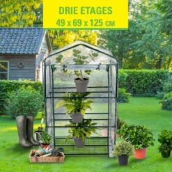 Kinzo Garden - Plastic Broeikas - 3 Verdiepingen - 69 X 49 X 125cm - Groen -Tuin Kweekbenodigdheden 1200x1200 1256