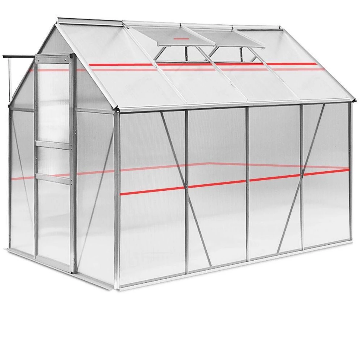 Gardebruk Aluminium Kas 4,75 M² - Fundament & Regengoot - 250x190cm 4 Gardebruk Aluminium Kas 4,75 M² - Fundament & Regengoot - 250x190cm - Afbeelding 2