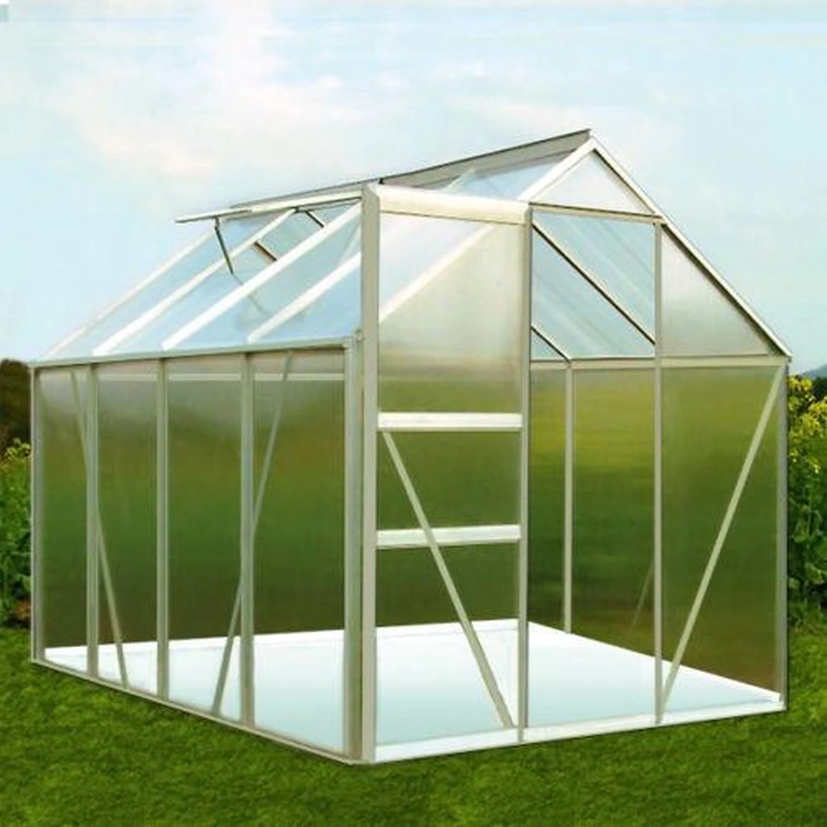 Gardebruk Aluminium Kas 4,75 M² - Fundament & Regengoot - 250x190cm 18 Gardebruk Aluminium Kas 4,75 M² - Fundament & Regengoot - 250x190cm - Afbeelding 16