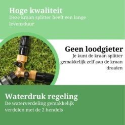 Y Stuk Kraan - Kraan Splitter - Waterverdeler - Buitenkraan - Waterverdeler 2 Weg – Messing - Afzonderlijk Af Te Sluiten -Tuin Kweekbenodigdheden 1200x1200 384