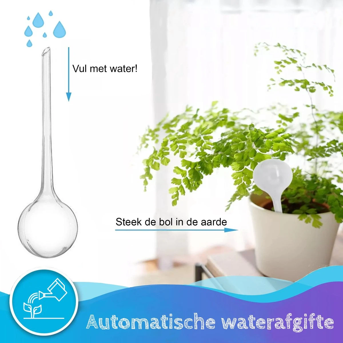 Summer Spark Waterdruppelaar Voor Planten 6 Stuks Transparant – 27 CM X 8 CM – 250 ML – Automatisch Watergeefsysteem Voor Kamerplanten – Planten Watergever Met Druppelsysteem – Waterbol 6 Summer Spark Waterdruppelaar Voor Planten 6 Stuks Transparant – 27 CM X 8 CM – 250 ML – Automatisch Watergeefsysteem Voor Kamerplanten – Planten Watergever Met Druppelsysteem – Waterbol - Afbeelding 4