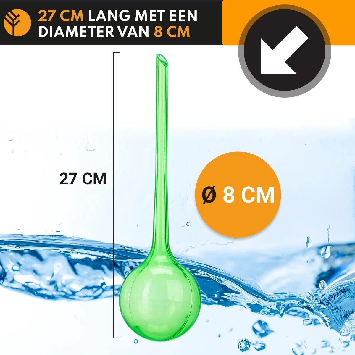 Waterdruppelaar Set Van 6 Stuks Voor Planten – 27 CM – Automatisch Watergeefsysteem Voor Kamerplanten – Planten Watergever Met Druppelsysteem – Waterbol 8 Waterdruppelaar Set Van 6 Stuks Voor Planten – 27 CM – Automatisch Watergeefsysteem Voor Kamerplanten – Planten Watergever Met Druppelsysteem – Waterbol - Afbeelding 6