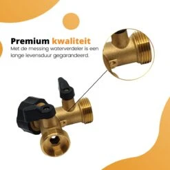 Horvitus Waterverdeler 2 Weg - Y Stuk Kraan Splitter - Voor Europese Kranen - Messing -Tuin Kweekbenodigdheden 1200x1200 708
