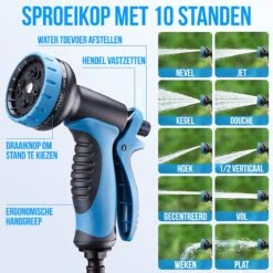 Strex Flexibele Tuinslang 15M Met Sproeikop - Uitrekbaar - Incl. Koppelingen, Ophanghaak & Opbergzak -Tuin Kweekbenodigdheden 1200x1200 713